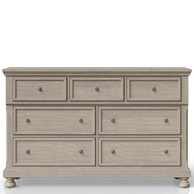 Commode sept tiroirs gris antique