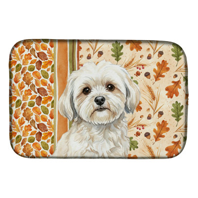 Tapis de vaisselle blanc Lhasa Apso Heirloom