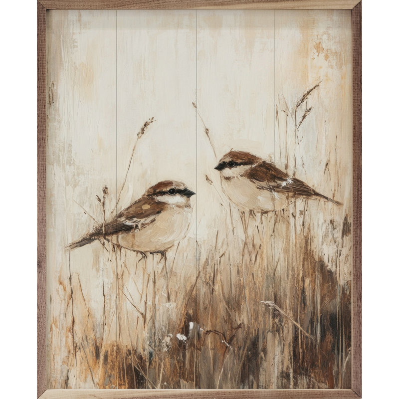 Oiseaux dans les hautes herbes par Petals Prints Design, H 10 po x l 8 po