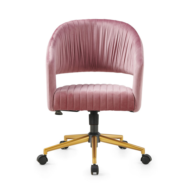 Jacqueline Velvet Office Chair, Pink