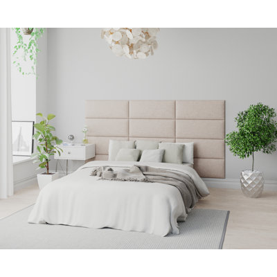 Kamaya 30 cm x 75 cm Peel and Stick Upholstered Wall Paneling in Off White