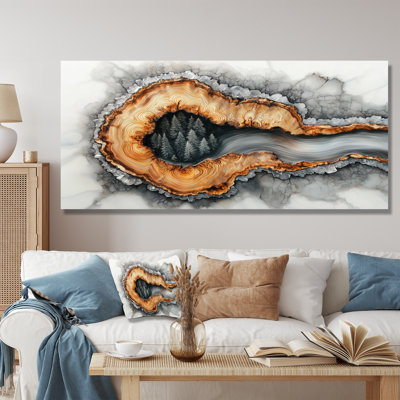 «Crystal actuel dans la forêt d'hiver rivière II», art mural sur toile forêt
