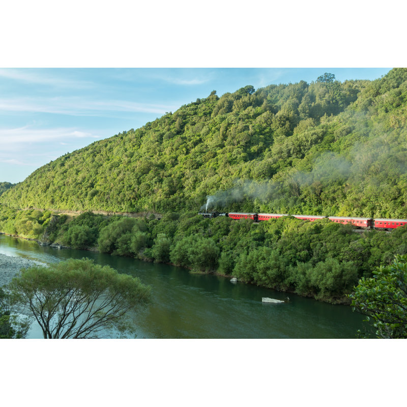 Manawatu Gorge Steam Train by GordonImages - Wrapped Canvas Print, 61cm H x 91cm W