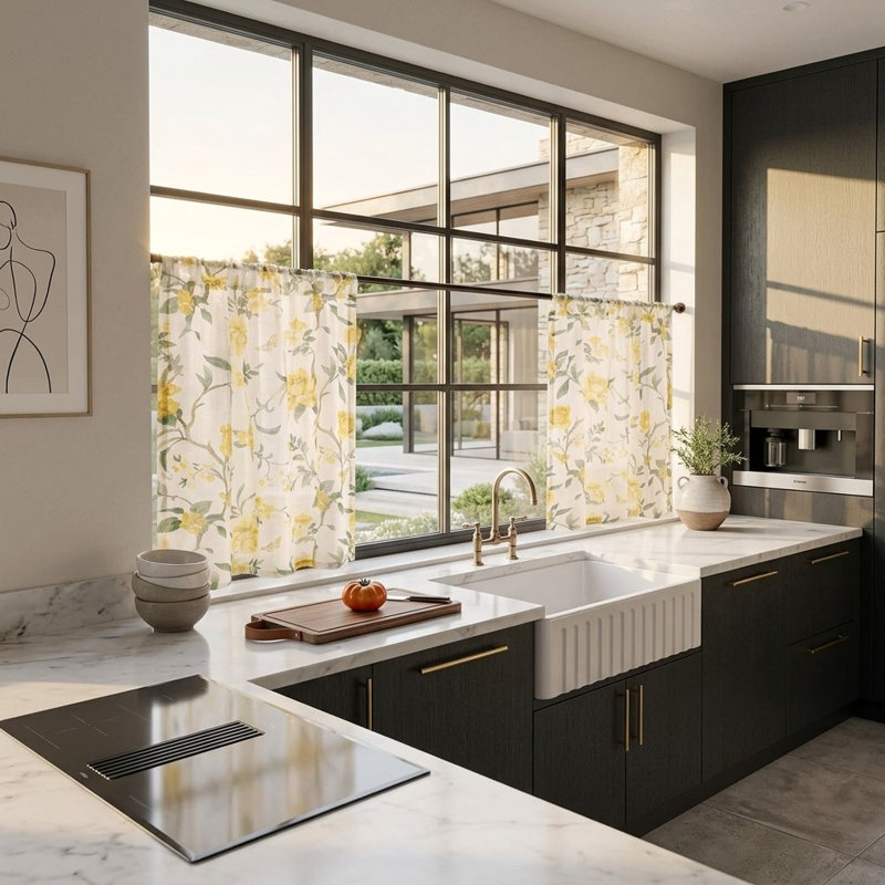Floral Kitchen Curtain Kitchen Pelmet
