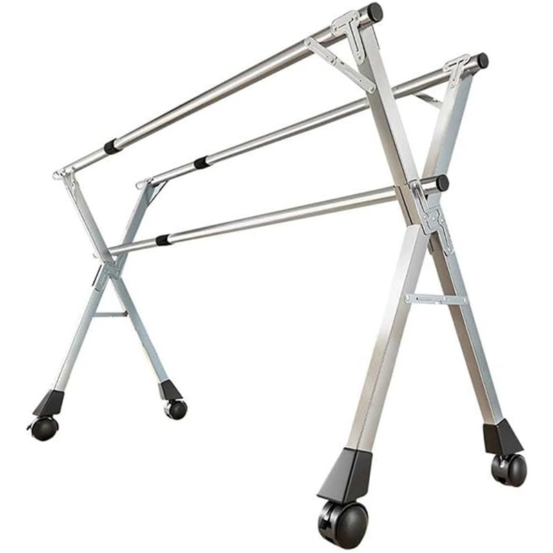 Séchoir à vêtements portatif sur pied - pliable avec roulettes