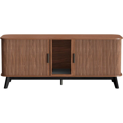 Enceinte de litière pour chat 2 chats, litière cachée 59 po avec porte coulissante et tapis, table d'appoint en bois pour meuble télé