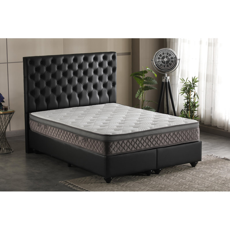 12” Eurotop Hybrid Mattress – Premium Quilted Cover – Made in NJ – Medium-Firm Support – Individually Pocketed Coils & CertiPUR-US Foam – Fiberglass-Free – Bed in a Box