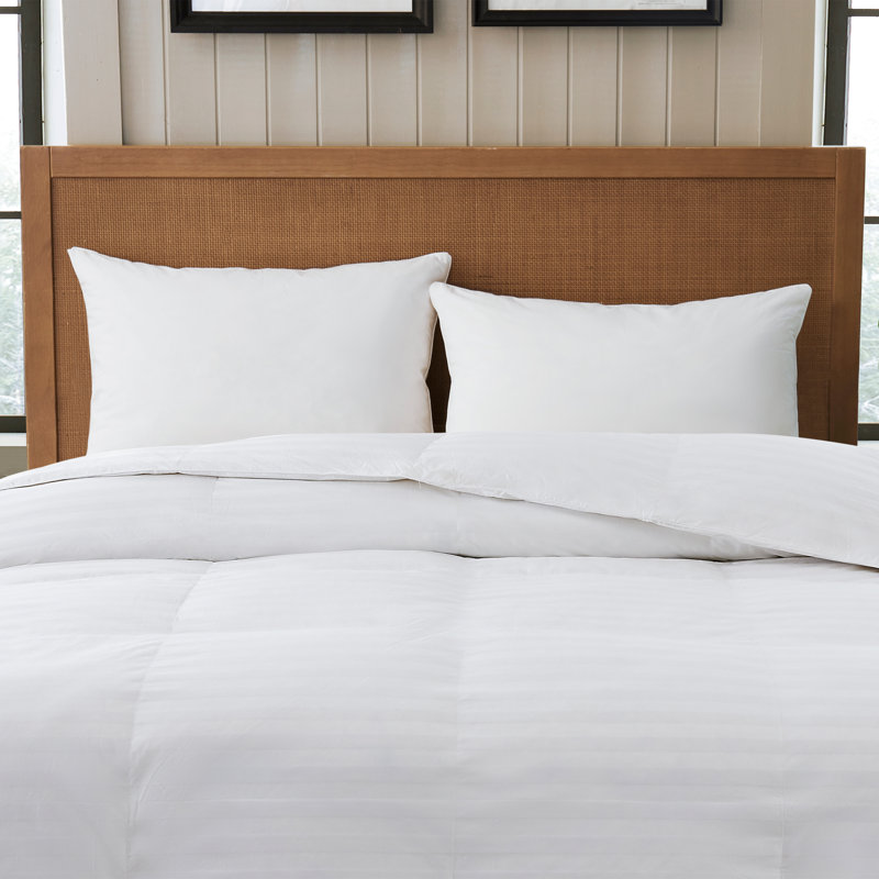 Queen White Cotton Reversible Down Comforter