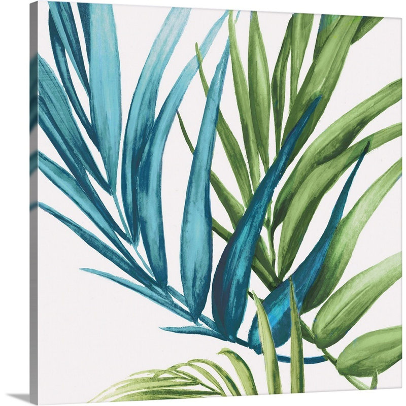 Reproduction d’art sur toile, "Palm Leaves IV" par Eva watts, Toile tendue, H 24 po x l 24 po x P 1,25 po