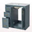 Ensemble de meuble-lavabo 30 po avec lavabo en céramique, armoire de rangement en bois massif, ensemble de meuble-lavabo autoportant avec 3 tiroirs et portes à fermeture douce-1233493683