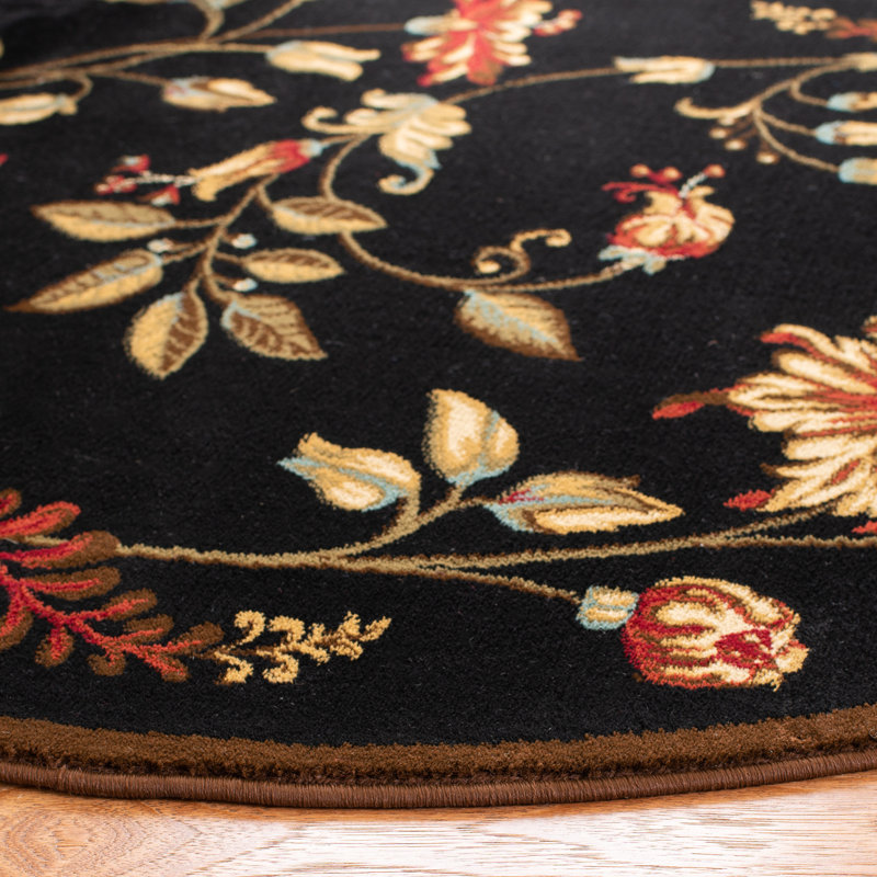 Carolane Performance Floral Rug, Round 6'7"