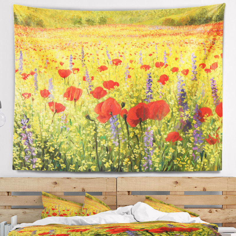 Tapisserie mer de fleurs, H 68 po x l 80 po