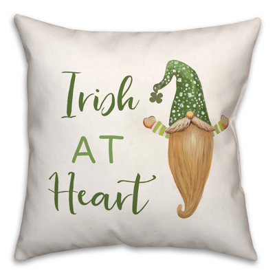 Airic Irish At Heart No Pattern Throw Pillow