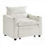 Fauteuil convertible en velours de litchi beige chaud 3-en-1 pour petit salon moderne