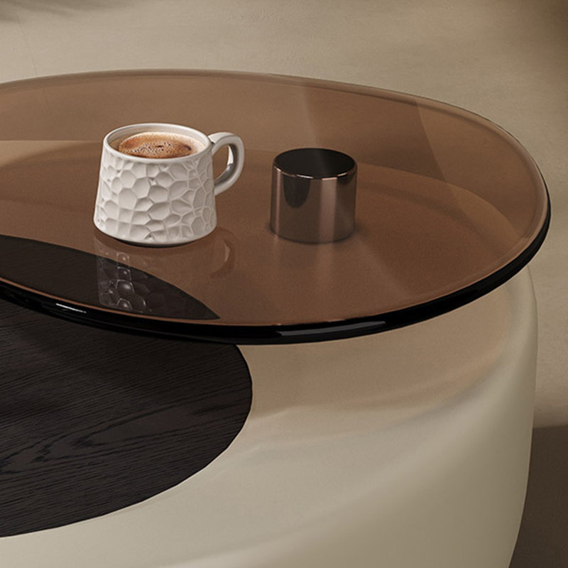 Table de bout rotative de style crème