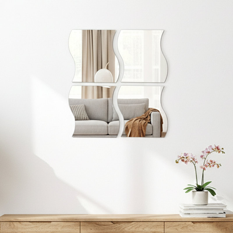 Mirror Flat Wall Mirror, 11.11" H x 10.2" W