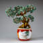 Genuine Green Aventurine Gemstone Bonsai Tree in Round Ceramic Pot (11")