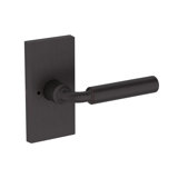 La Conner Privacy Lever with Contemporary 5in Rose in Unlacquered Brass