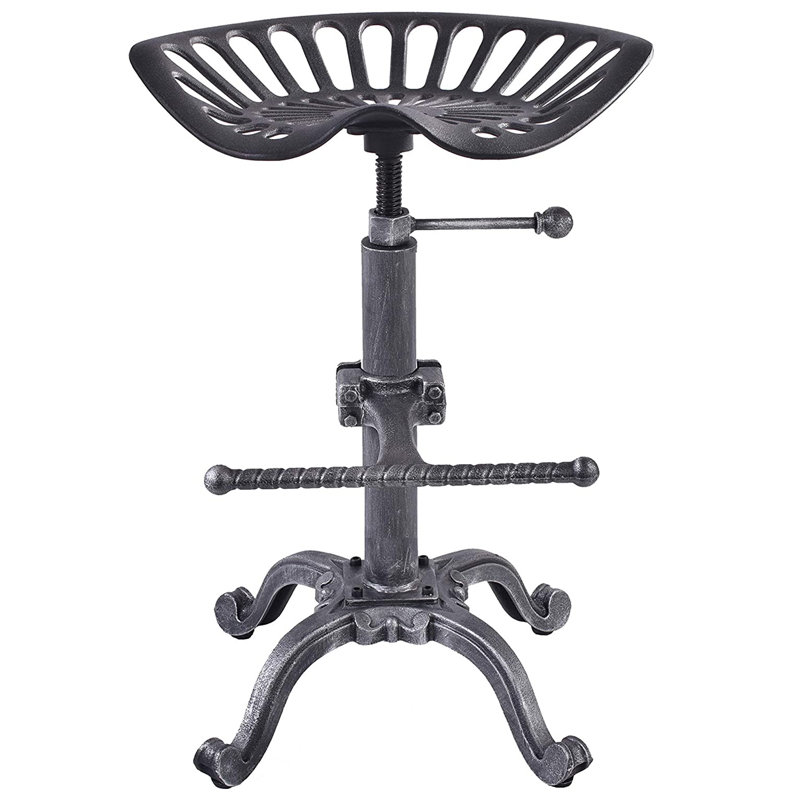 Dicle Swivel Adjustable Height Counter Stool with Metal Frame, Gunmetal