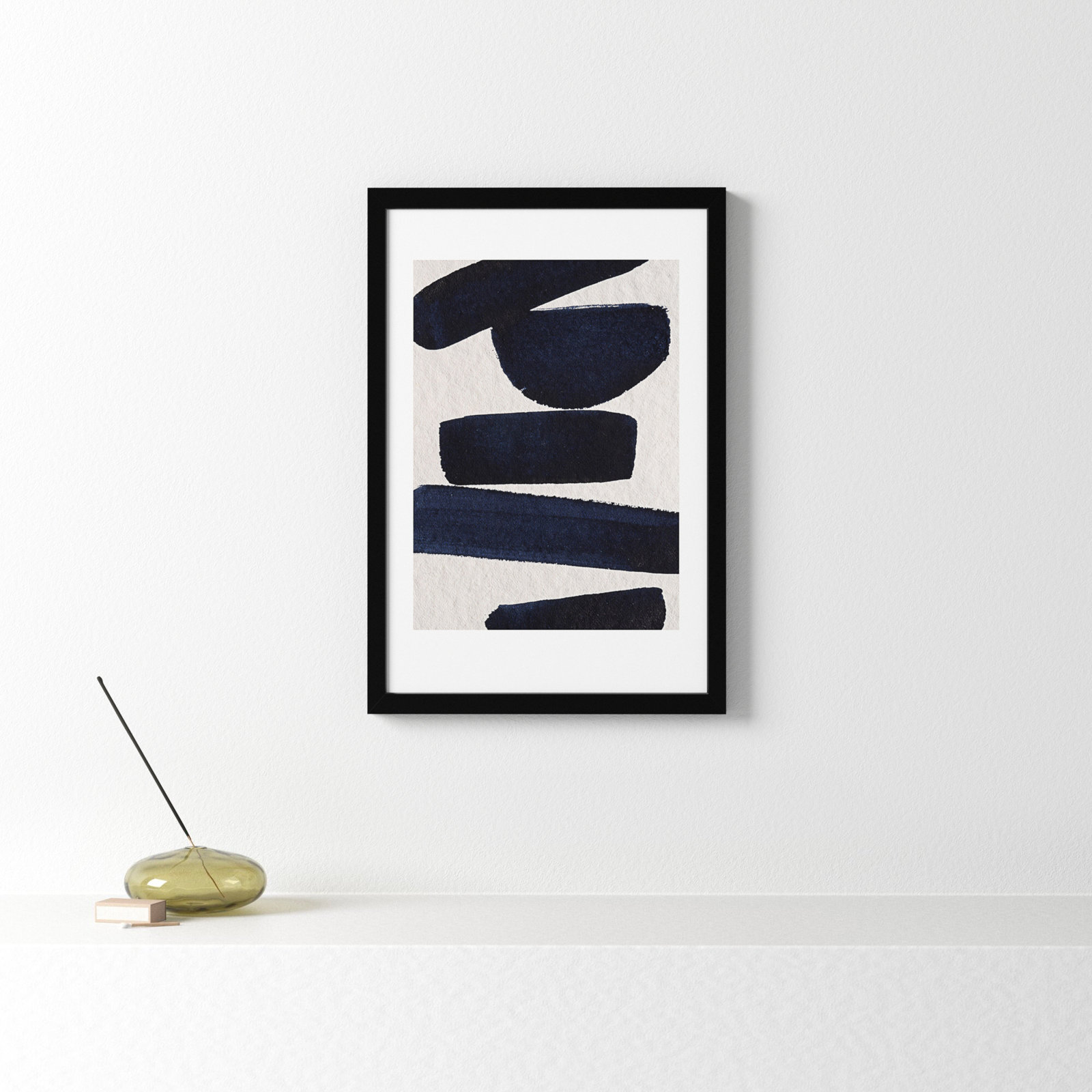 Japandi 5 by Simon West, Black, 21.15" H x 14.4" W x 0.88" D