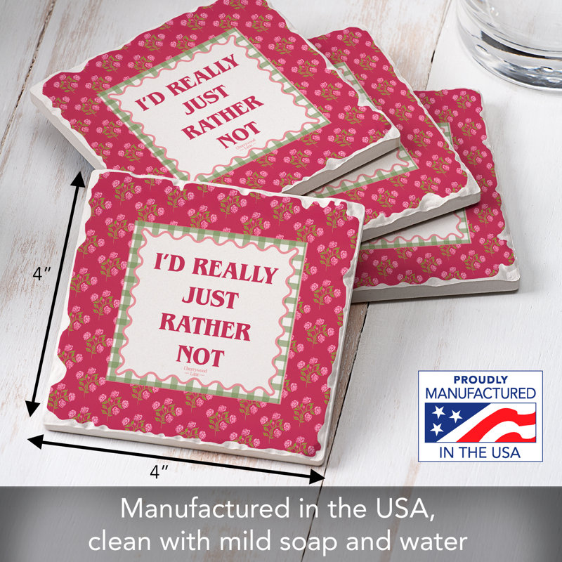 Thirstystone Rather Not 4-Pack Tumbled Tile Coasters