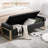 Upholstered Flip Top Storage Bench With Metal Feet-120457116