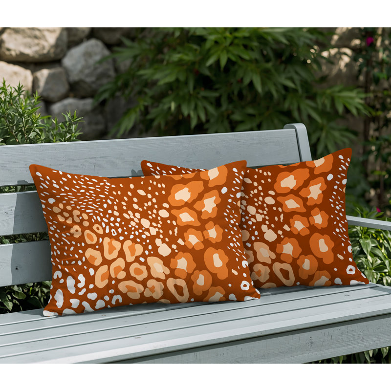 Oreiller réversible intérieur / extérieur Ashly, 20x14, Orange
