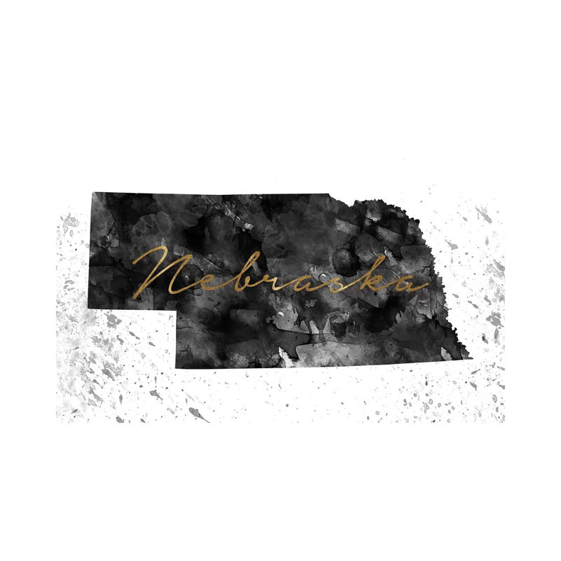 Nouveau-Mexique, noir et or blanc, H 12 po x l 18 po x 1,5 po, Nebraska
