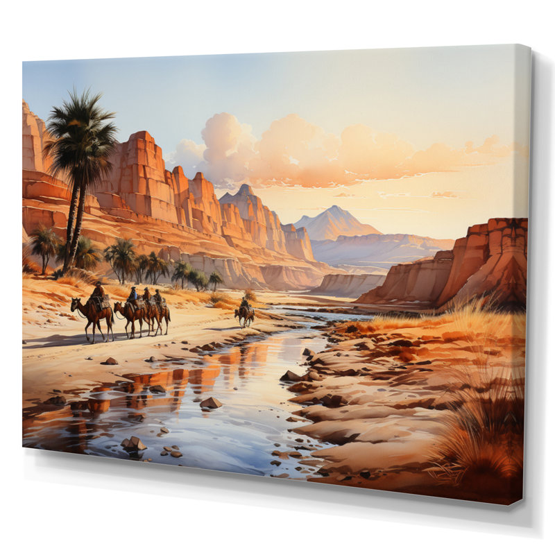 " Egypt Golden Sands I ", 12" H x 20" W x 1" D, Wrapped Canvas