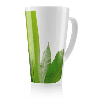 Leaves On White Latte Mug
