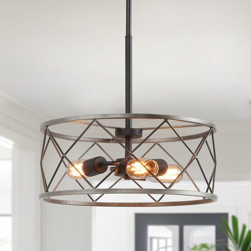 Luminaire suspendu tambour 3 lumières Lateefah