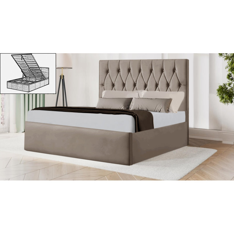 Upholstered Ottoman Storage Bed, Super King (6'), Coffee