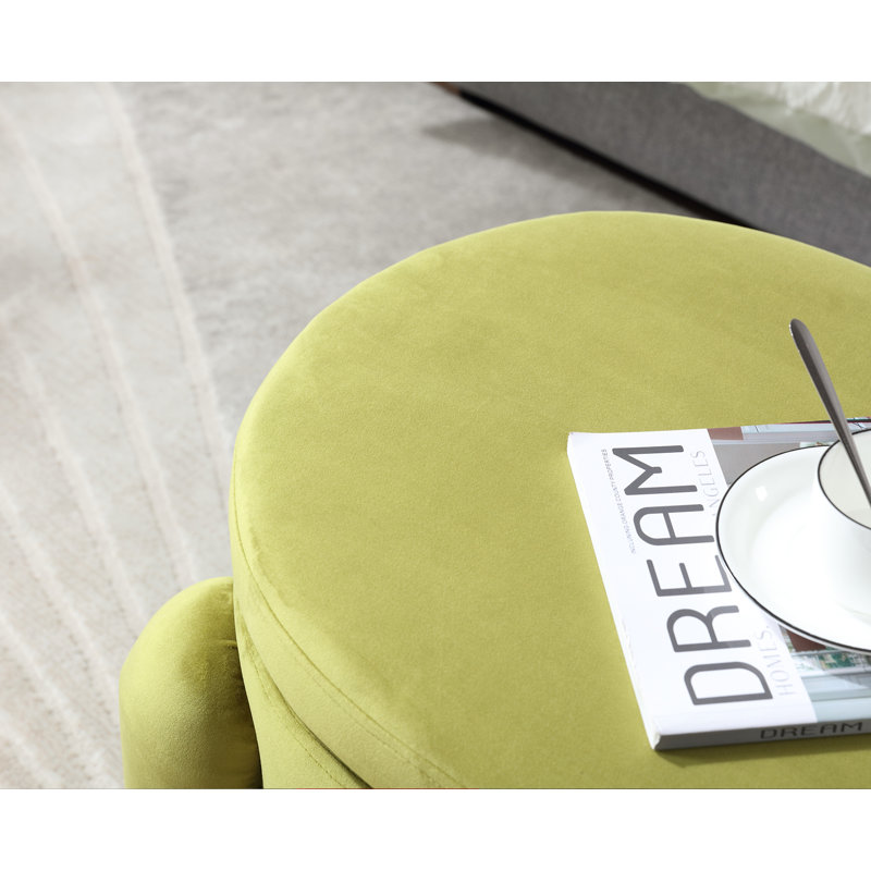 Akikazu Upholstered Storage Bench, Green