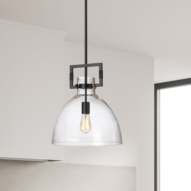 Luminaire suspendu conique 1 lumière Arwood, Noir mat