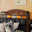 Twin Size Metal Platform Bed Frame With Light, Kids Twin Metal Bed With Upholstered And Pull Out Storage Shelves, Black-997638879