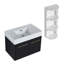 Meuble-lavabo mural 30 po avec lavabo et support de rangement, lavabo en résine à rebords épais, ensemble KD-130627919-130627920