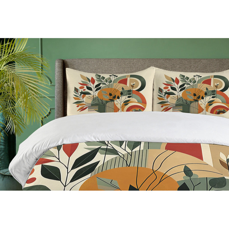 Monstera Duvet Cover, California King Duvet Cover + 2 Standard Shams