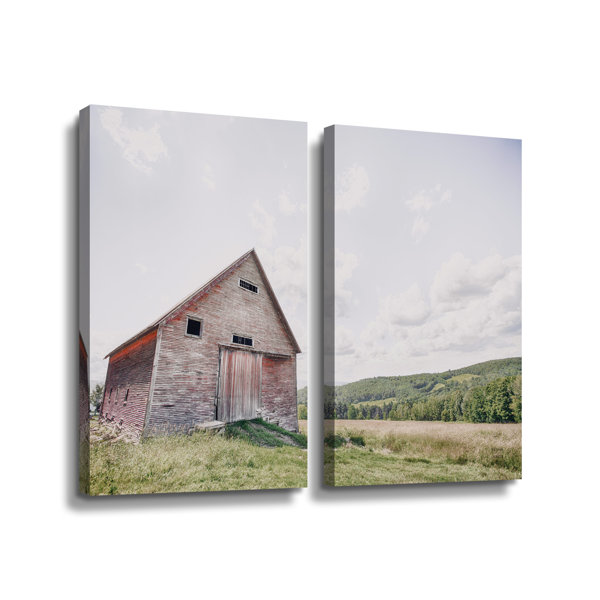Gracie Oaks Antwoinette Barn With A View On Canvas 2 Pieces Print ...