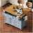 Kitchen Island With Drop Leaf, Embossed Texture Kitchen Island On Wheels With Spice Rack, Towel Rack, 2 Doors And 5 Drawers, Kitchen Storage Cart With Adjustable Shelf For Kitchen-1111519625