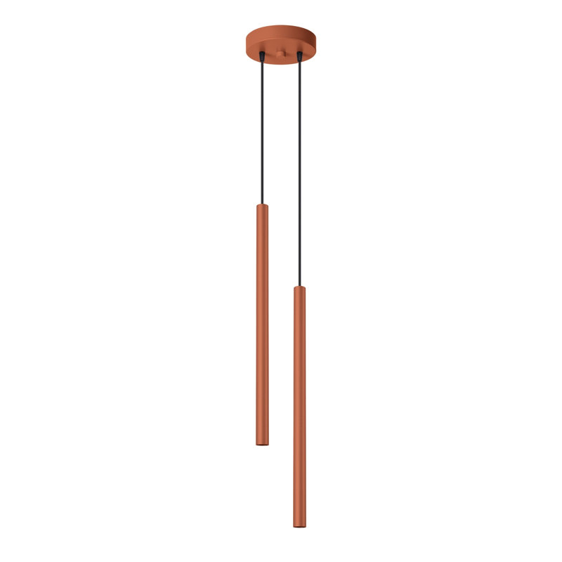 Berthile - Light Pendant, 52cm W x 9cm D, Red, 2 Lights