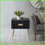 Table basse compacte noire et dorée avec 2 tiroirs, multi-usage pour les petits espaces-1028903835