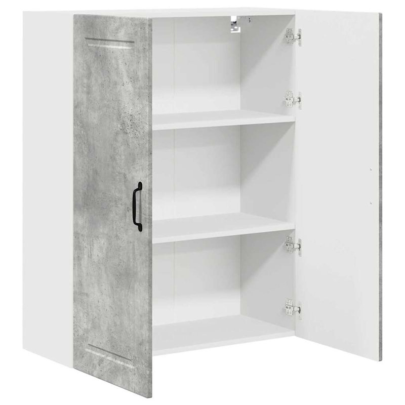 Vidaxl Kitchen Wall Cabinet High Gloss White 60 X 31 X 100 Cm, 100cm H x 80cm W x 31cm D, Concrete Grey
