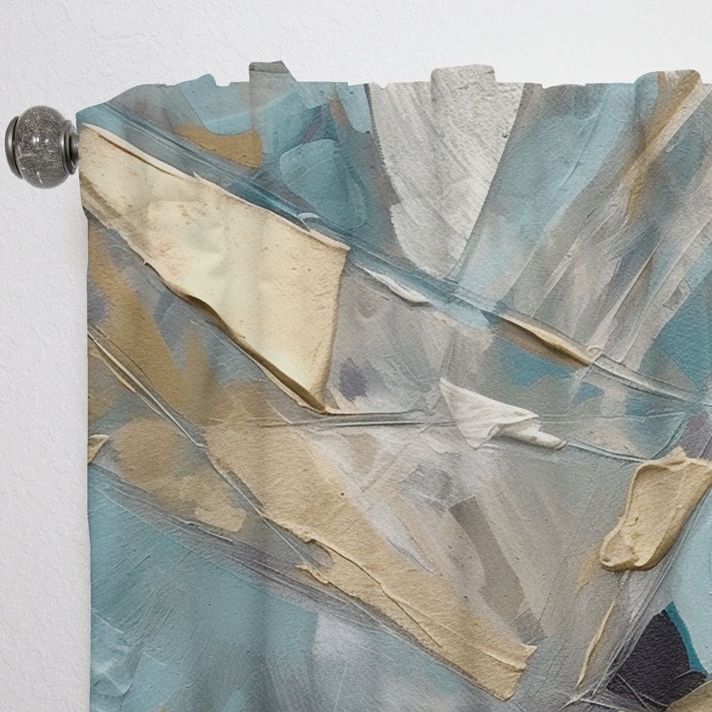 Dianna - Encre liquide transcendante liquide or bleu I - Rideau de marbre abstrait - Velours obscurcissant - 1 panneau
