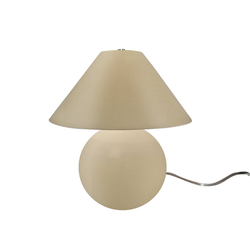 Lampe de table en céramique Caroldine, H 12 po x l 11 po x P 11 po, Vanille lustrée