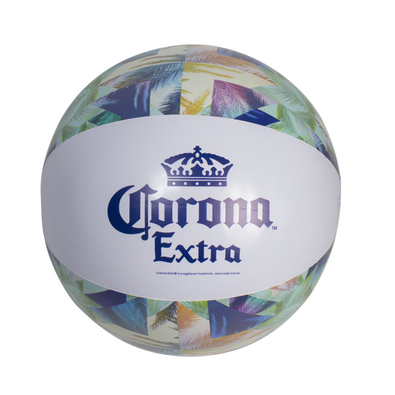 Ballon de plage gonflable Corona - 20 po - Bleu et vert