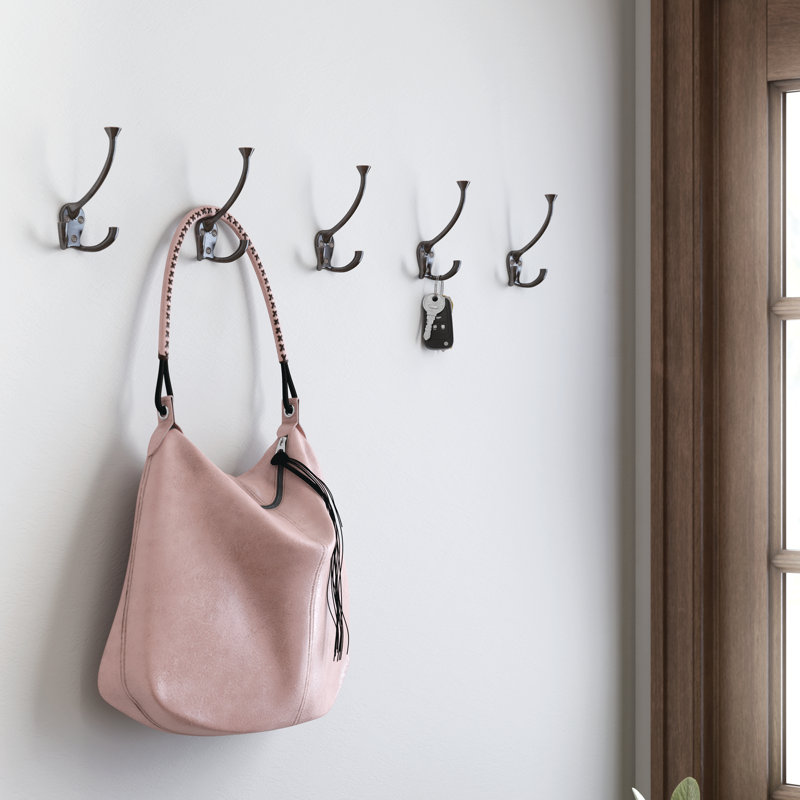 Flared Metal 5 Wall Hook in Venetian bronze