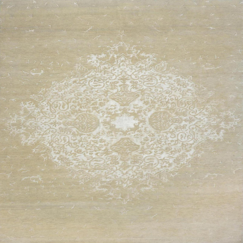 Tapis oriental beige Hettie, Carré 4 pi