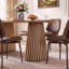 Ensemble de table de salle à manger extensible en bois ovale avec 6 chaises-307997451-307997454