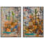 Art mural abstrait, ensemble de 2 reproductions d'art encadrées sur toile-118759482-118759483