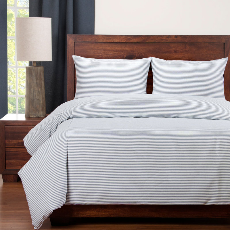 Striped Duvet Cover, Cal. King Duvet Cover, Gray